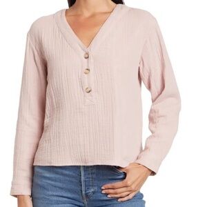 Madewell Lightspun Evert Gauzy Henley Top